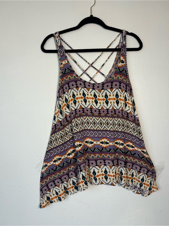 h.i.p. Tops - H.I.P. Women's Boho Tank Top Small Geometric Southwestern Aztec Strappy Back